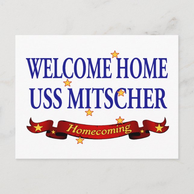 Välkommen hem USS Mitscher Vykort (Framsida)
