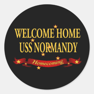Välkommen hem - USS Normany Runt Klistermärke