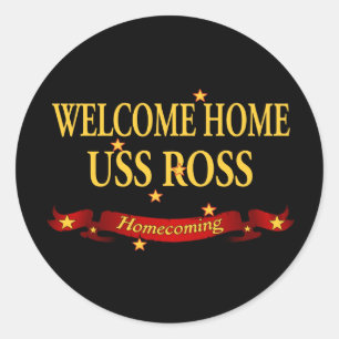 Välkommen hem USS Ross Runt Klistermärke