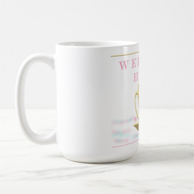 VÄLKOMMEN HEMKONSTRUKTION TEKOPP I PASTEL FÄRG KAFFEMUGG (Vänster)