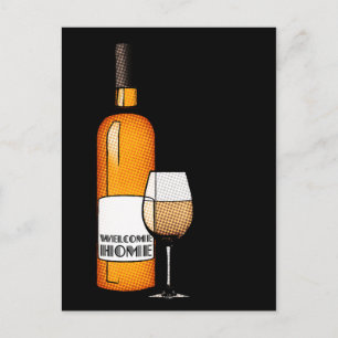 Välkommen hemmachampagne vykort