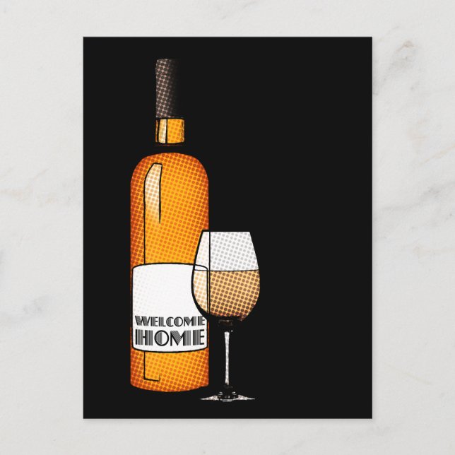 Välkommen hemmachampagne vykort (Framsida)