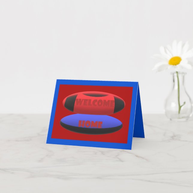 välkommen hemmadesign röd marin blå med text ord kort (Liten växt)
