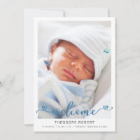 Välkommen Hjärt Typografi Baby Pojke Foto