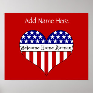 Välkommen Home Airman! (Anpassadet Namn) Poster