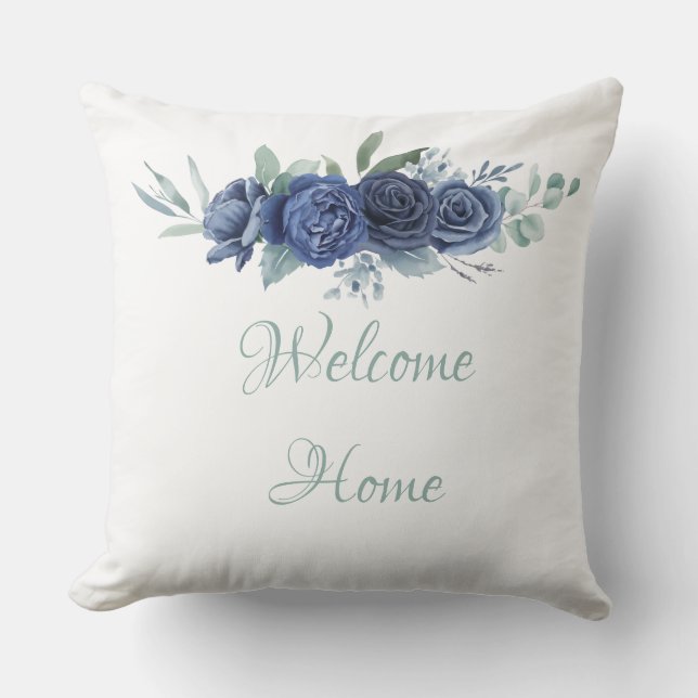 Välkommen Home Blue Ro Dekorativ kudde (Framsida)