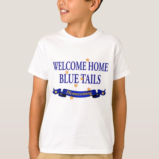 Välkommen Home Blue Svan Tee Shirt (Framsida)