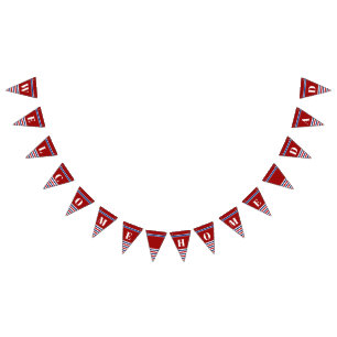 Välkommen Home Pappa Classic Rött vitt blått Rand Vimplar