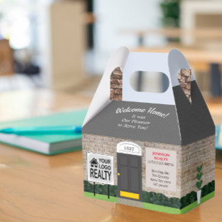 Välkommen Home Realtor Logotyp White Brick House L Presentaskar