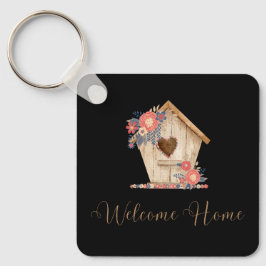 Välkommen Home Realtor Personlig i Black Färg Nyckelring