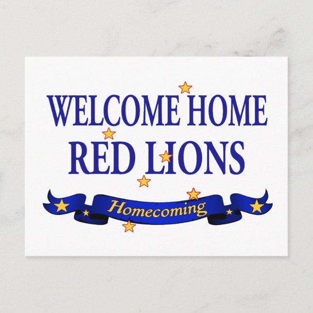 Välkommen Home Red Lejon Vykort (Framsida)