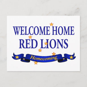 Välkommen Home Red Lejon Vykort