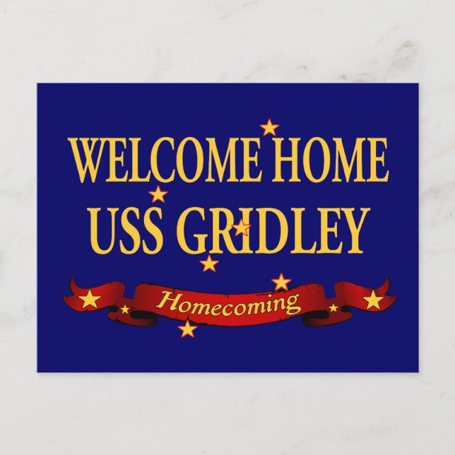 Välkommen Home USS Gridley Vykort (Framsida)