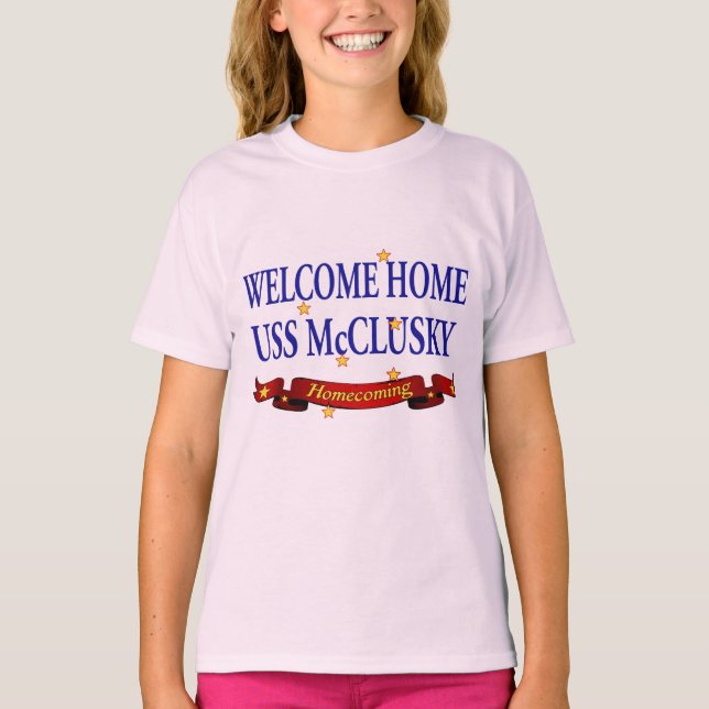 Välkommen Home USS McClusky T Shirt (Framsida)