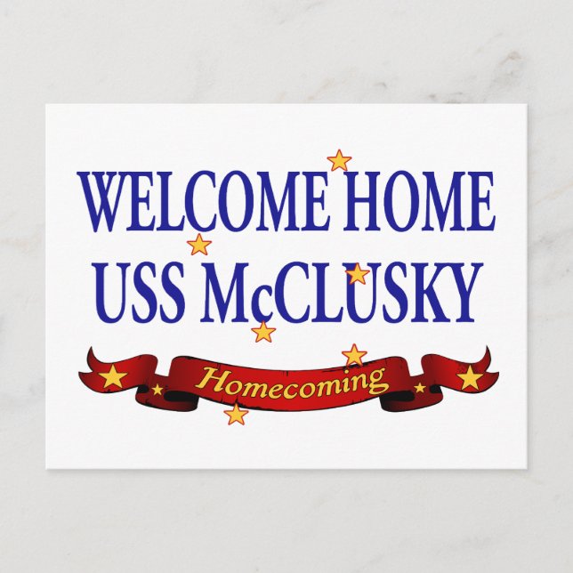 Välkommen Home USS McClusky Vykort (Framsida)