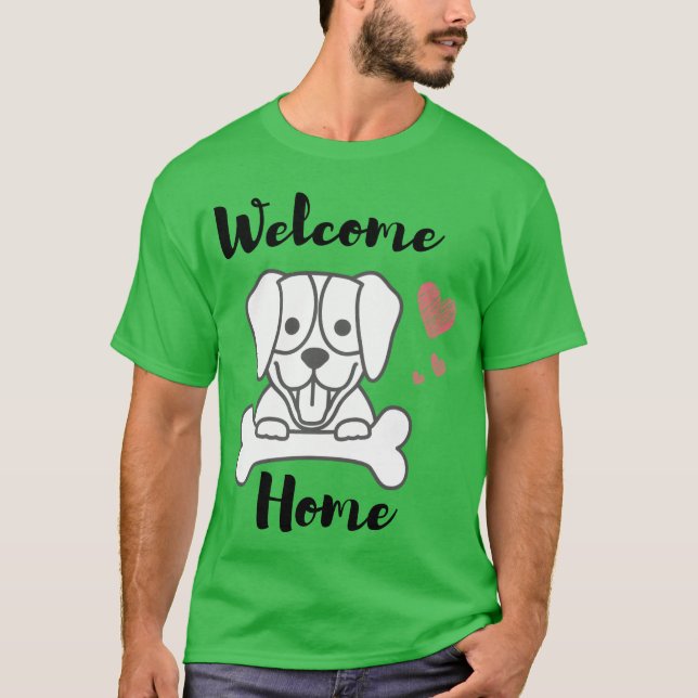 välkommen Hund-familj T Shirt (Framsida)