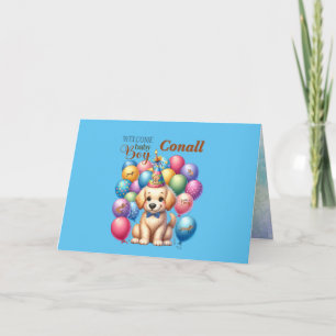 Välkommen Hund och ballonger från Pojke Kort