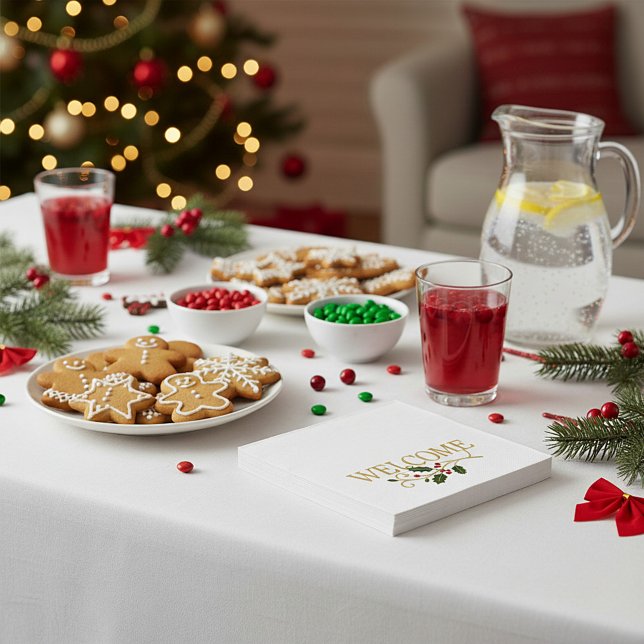 Välkommen jul gäst  pappersservett (Skapare uppladdad)