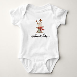 Välkommen julbaby Personlig foto bodysuit T Shirt