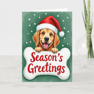 Välkommen Julen Golden Retriever Hund Ben Korthåll Kort