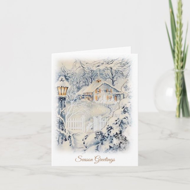 Välkommen julen vintage kort (Framsida)