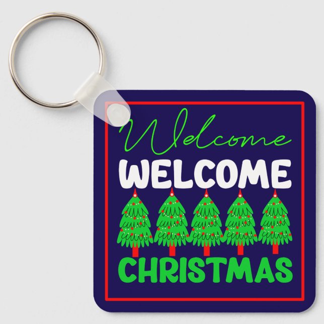 Välkommen Julgran Holiday Design-85600 Nyckelring (Framsida)