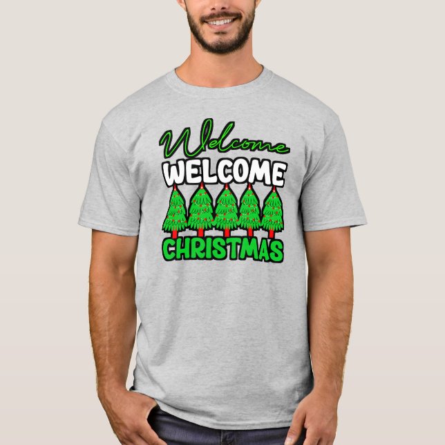 Välkommen Julgran Holiday Design-85600 T Shirt (Framsida)