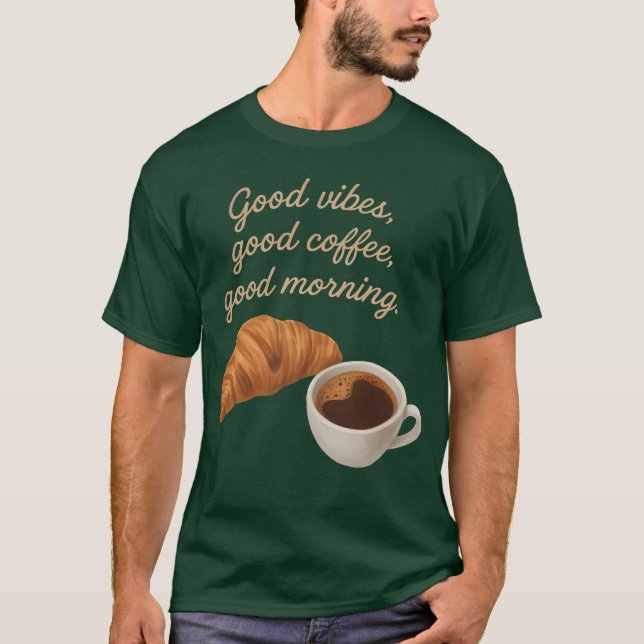 Välkommen kaffekrokanillustration vän t shirt (Framsida)