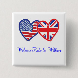 Välkommen Kate & William/ Royal Bröllop Knapp