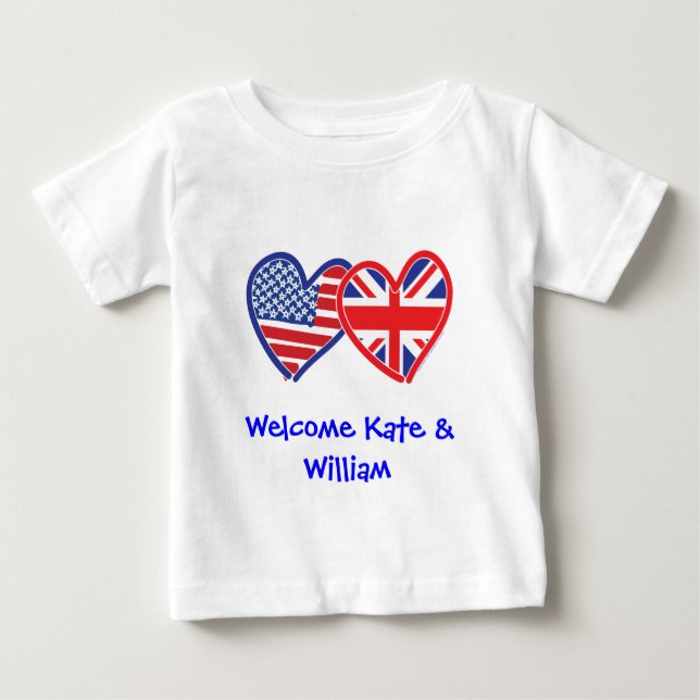 Välkommen Kate & William/ Royal Bröllop T-shirt (Framsida)