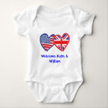 Välkommen Kate & William/ Royal Bröllop T Shirt<br><div class="desc">USA och unionen Jack Flaggor</div>