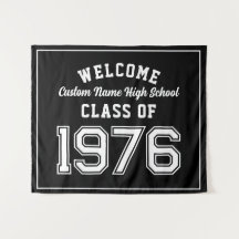 Välkommen Klass 1976, Svart Återträff Fest Dekorat