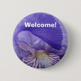 VÄLKOMMEN! knappar Lila Iris Blommor knapp