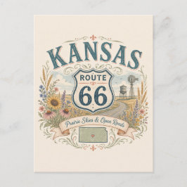 Välkommen längs Kansas Prairie Route 66 Vykort