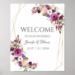 Välkommen - Lila och blå Ro Poster