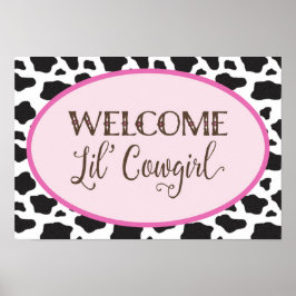 Välkommen Lil'Cowgirl Baby Shower Banner Poster