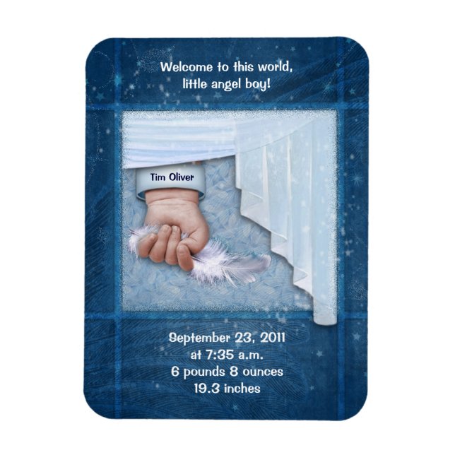 Välkommen lilla Angel Boy Magnet (Vertikal)