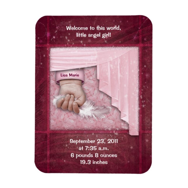 Välkommen lilla Angel Girl Magnet (Vertikal)