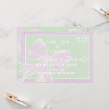 Välkommen lilla en - Coquette rosa rosett och Plai