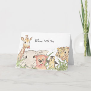 Välkommen lilla en Safari Baby Grattis Kort