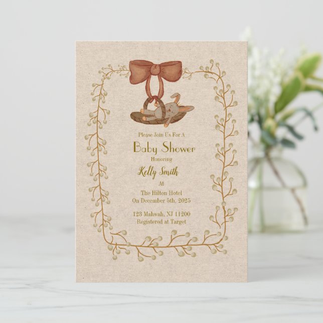 Välkommen, lilla ett inbjudningar (Stående Fram)