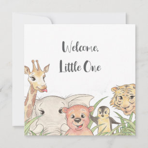 Välkommen lilla ett Safari Baby Grattis Inbjudningar