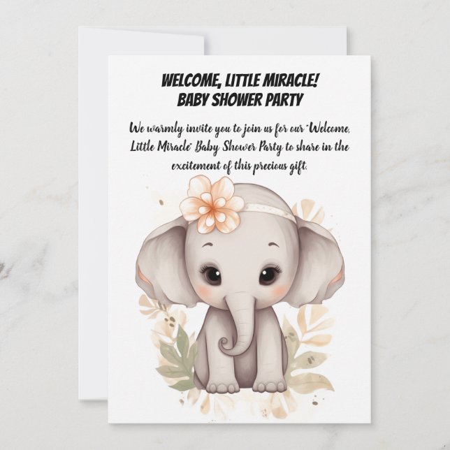 Välkommen, lilla Miracle! - Baby Shower Party Inbjudningar (Framsida)