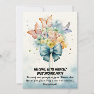 Välkommen, lilla Miracle! - Baby Shower Party Invi Inbjudningar