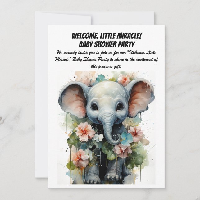 Välkommen, lilla Miracle! - Baby Shower Party Invi Inbjudningar (Framsida)