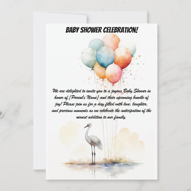 Välkommen, lilla Miracle! - Baby Shower Party Invi Inbjudningar (Framsida)