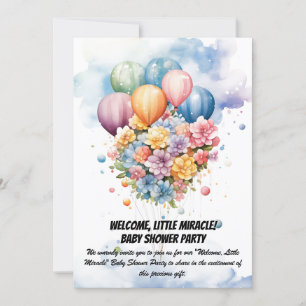 Välkommen, lilla Miracle! - Baby Shower Party Invi Inbjudningar