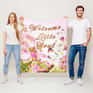 Välkommen lilla själ babyfilt — Mjuk fleece