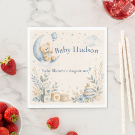 Välkommen lilla son Baby Shower Lunch Servetter