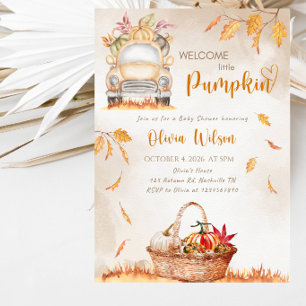 Välkommen Liten Pumpa Bebis Shower Fest Inbjudningar